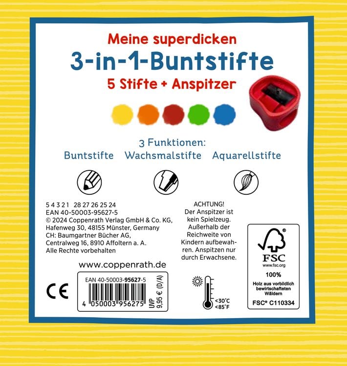 Produktbild: Meine superdicken 3-in-1-Buntstifte - Mini-K&uuml;nstler