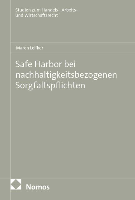 Produktbild: Safe Harbor bei nachhaltigkeitsbezogenen Sorgfaltspflichten