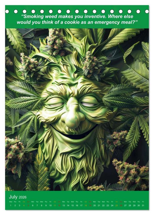 Produktbild: The funniest cannabis pictures and slogans (Desk Calendar 2026 DIN A5 portrait), CALVENDO 12 Month DeskCalendar