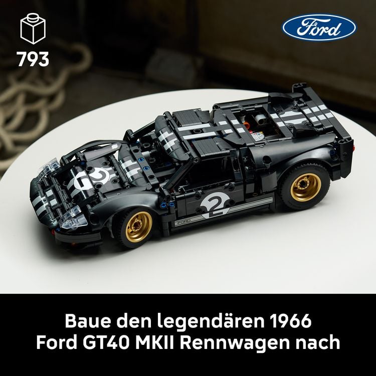 Produktbild: LEGO Technic 42223 1966 Ford GT40 MKII Rennwagen, Modellauto Erwachsene