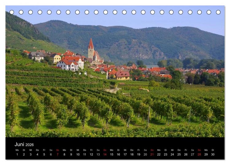 Produktbild: Die Wachau - Bezaubernde Orte an der Donau (Tischkalender 2026 DIN A5 quer), CALVENDO Monatskalender