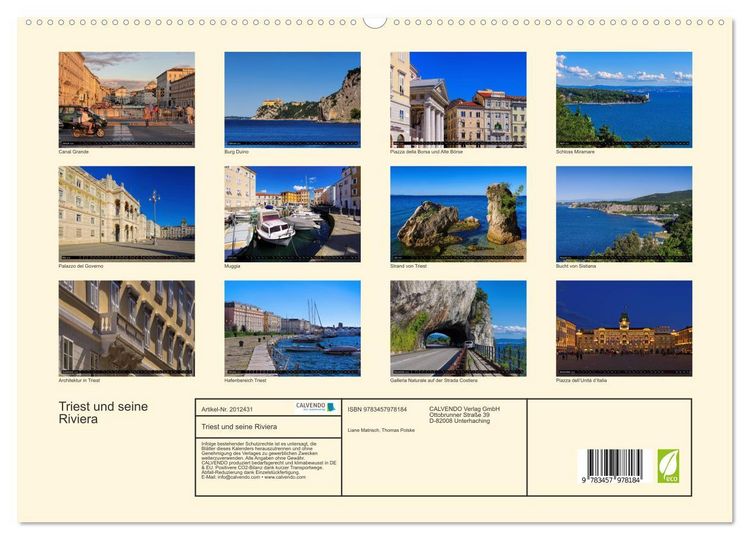 Produktbild: Triest und seine Riviera (hochwertiger Premium Wandkalender 2026 DIN A2 quer), Kunstdruck in Hochglanz