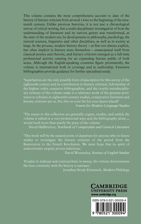 Produktbild: The Cambridge History of Literary Criticism