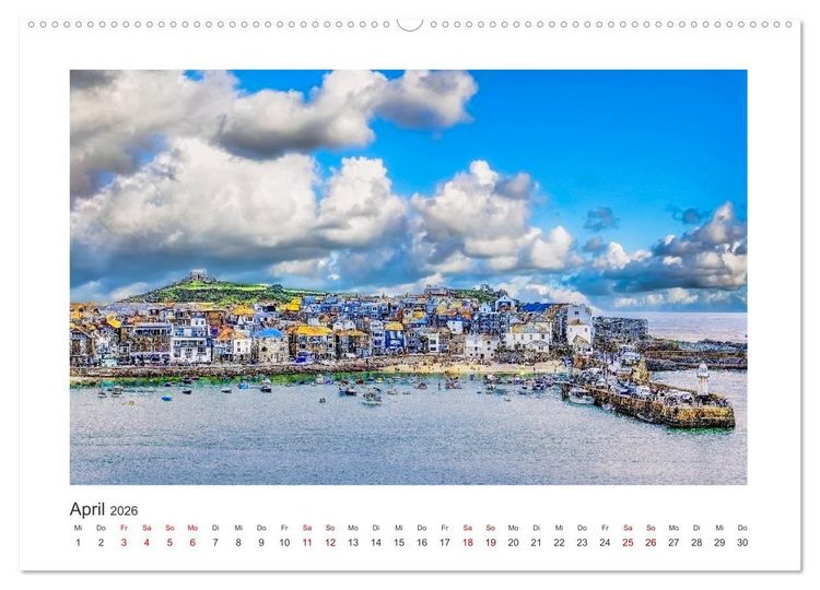 Produktbild: S&uuml;dengland - Impressionen aus dem S&uuml;dwesten von England (Wandkalender 2026 DIN A2 quer), CALVENDO Monatskalender