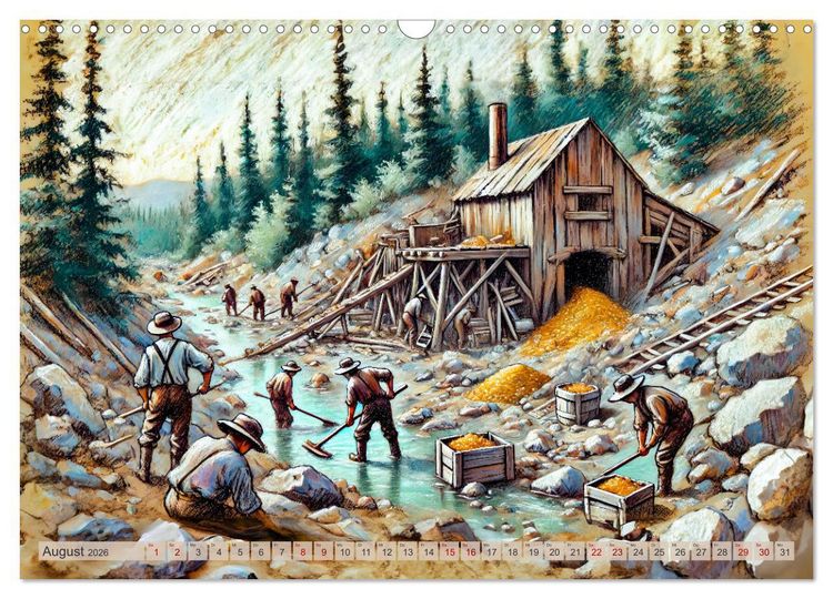 Produktbild: Auf den Spuren des Goldes - Vom Goldrausch am Yukon River (Wandkalender 2026 DIN A3 quer), CALVENDO Monatskalender