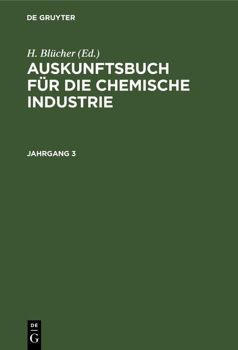 Produktbild: Auskunftsbuch f&uuml;r die chemische Industrie