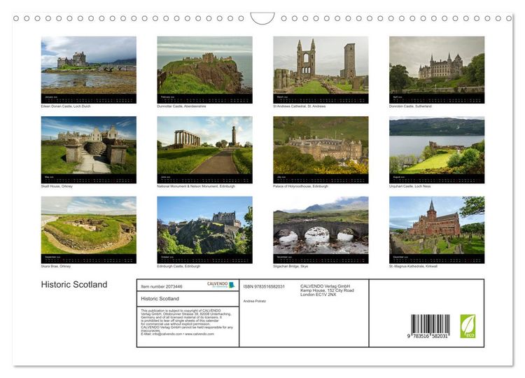 Produktbild: Historic Scotland (Wall Calendar 2026 DIN A3 landscape), CALVENDO 12 Month Wall Calendar