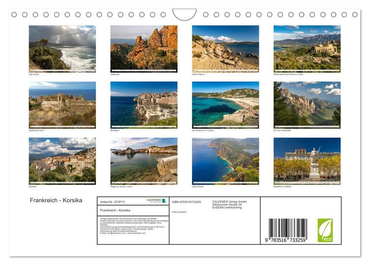 Produktbild: Frankreich - Korsika (Wandkalender 2026 DIN A4 quer), CALVENDO Monatskalender