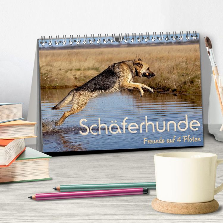 Produktbild: Sch&auml;ferhunde - Freunde auf 4 Pfoten (Tischkalender 2026 DIN A5 quer), CALVENDO Monatskalender