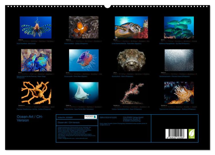 Produktbild: Ocean-Art / CH-Version (hochwertiger Premium Wandkalender 2026 DIN A2 quer), Kunstdruck in Hochglanz