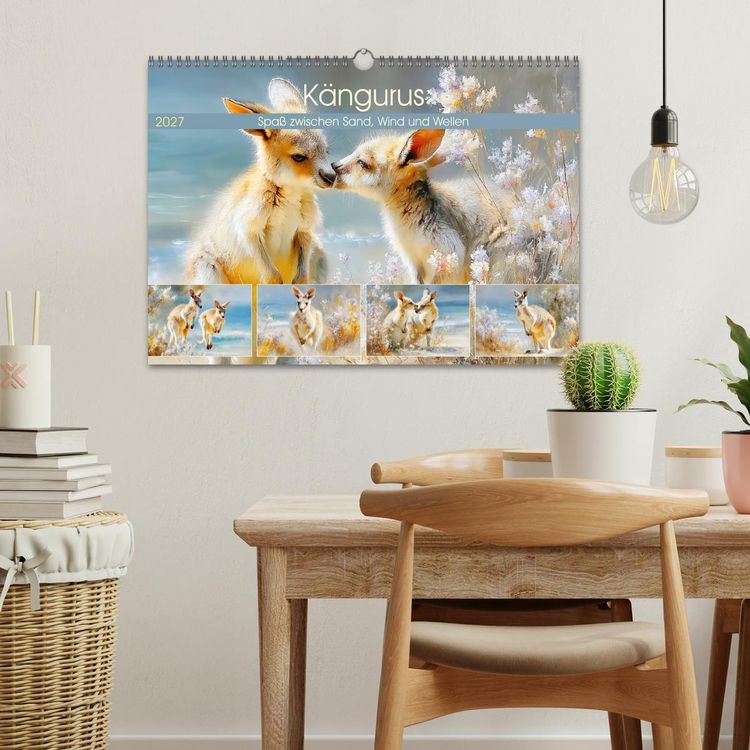 Produktbild: K&auml;ngurus. Spa&szlig; zwischen Sand, Wind und Wellen (Wandkalender 2027 DIN A3 quer), CALVENDO Monatskalender