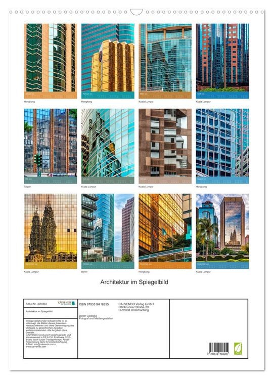 Produktbild: Architektur im Spiegelbild (Wandkalender 2026 DIN A2 hoch), CALVENDO Monatskalender