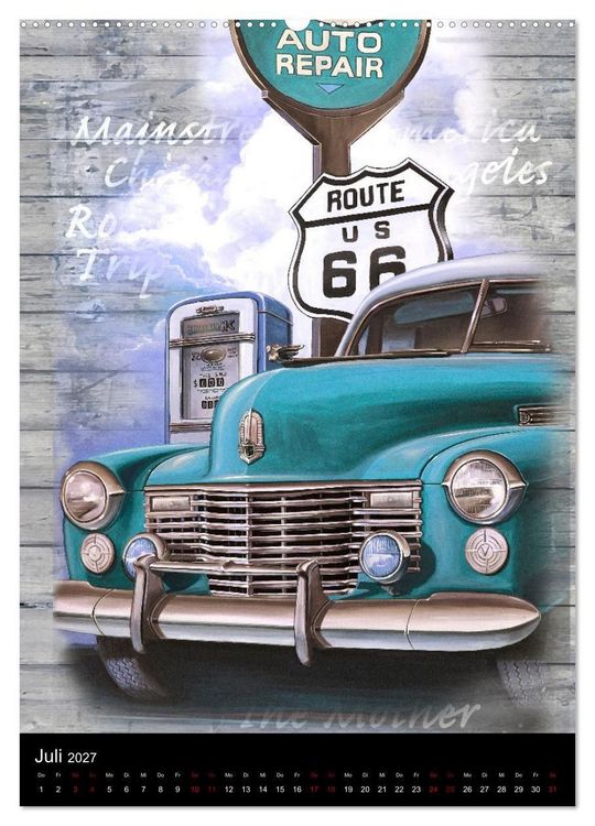 Produktbild: Drive America Plakate (Wandkalender 2027 DIN A2 hoch), CALVENDO Monatskalender