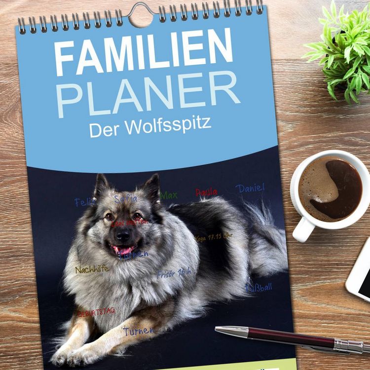 Produktbild: Familienplaner 2026 - Der Wolfsspitz mit 5 Spalten (Wandkalender, 21 x 45 cm) CALVENDO