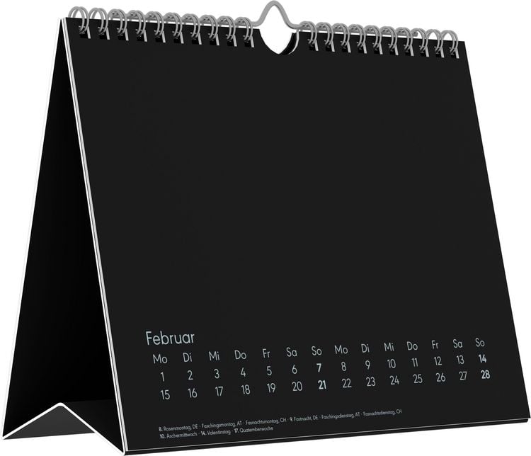Produktbild: Kreativkalender Tischaufsteller quer schwarz 2027