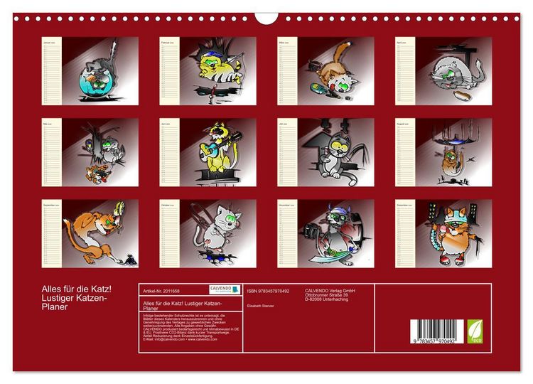 Produktbild: Alles f&uuml;r die Katz! Lustiger Katzen-Planer (Wandkalender 2026 DIN A3 quer), CALVENDO Monatskalender