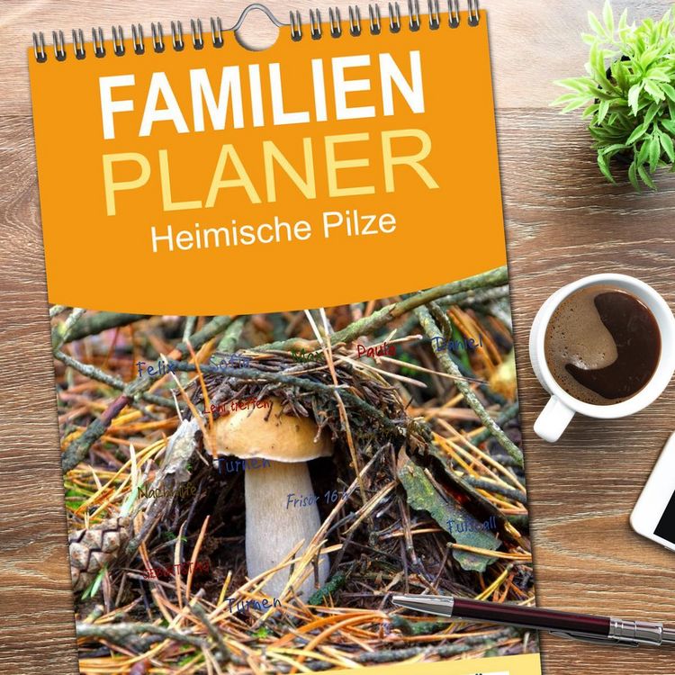Produktbild: Familienplaner 2026 - Heimische Pilze mit 5 Spalten (Wandkalender, 21 x 45 cm) CALVENDO