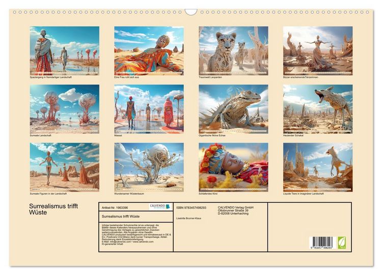 Produktbild: Surrealismus trifft W&uuml;ste (Wandkalender 2026 DIN A2 quer), CALVENDO Monatskalender