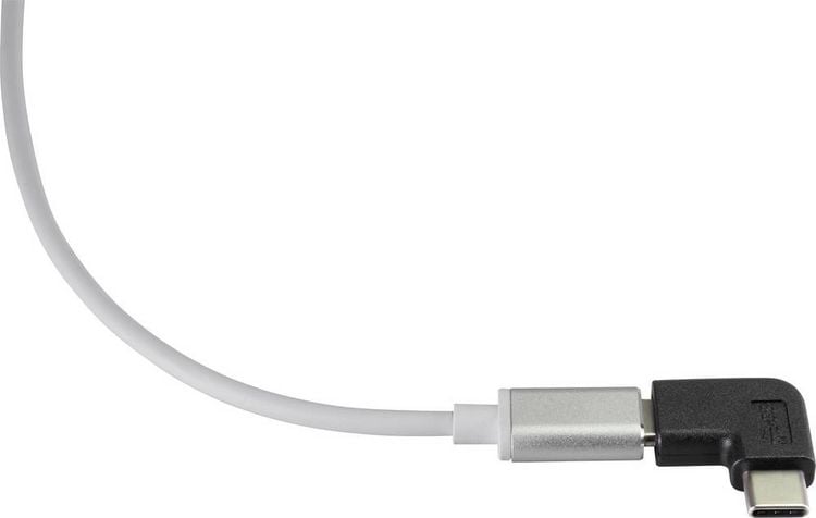 Produktbild: Renkforce USB 3.2 Gen 2 (USB 3.1 Gen 2) Adapter [1x USB-C&reg; Stecker - 1x USB-C&reg; Buchse] 90&deg; nach rechts gewinkelt