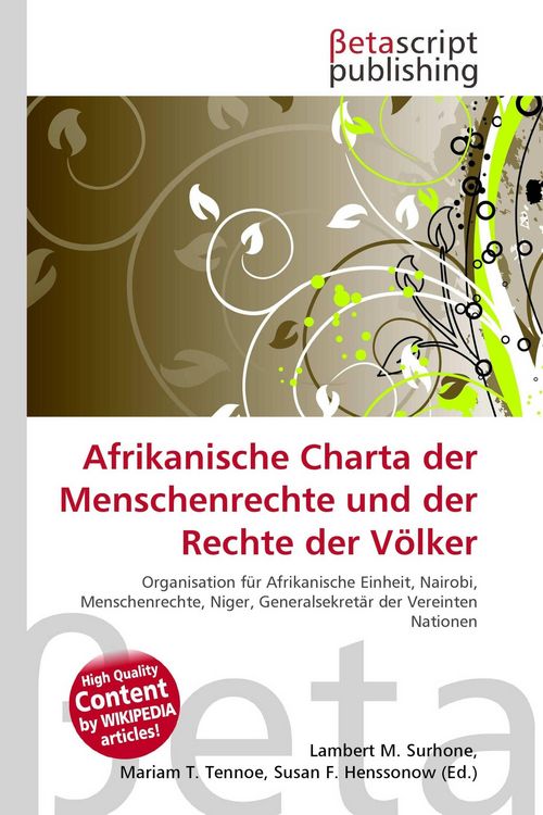 Produktbild: Afrikanische Charta der Menschenrechte und der Rechte der V&ouml;lker