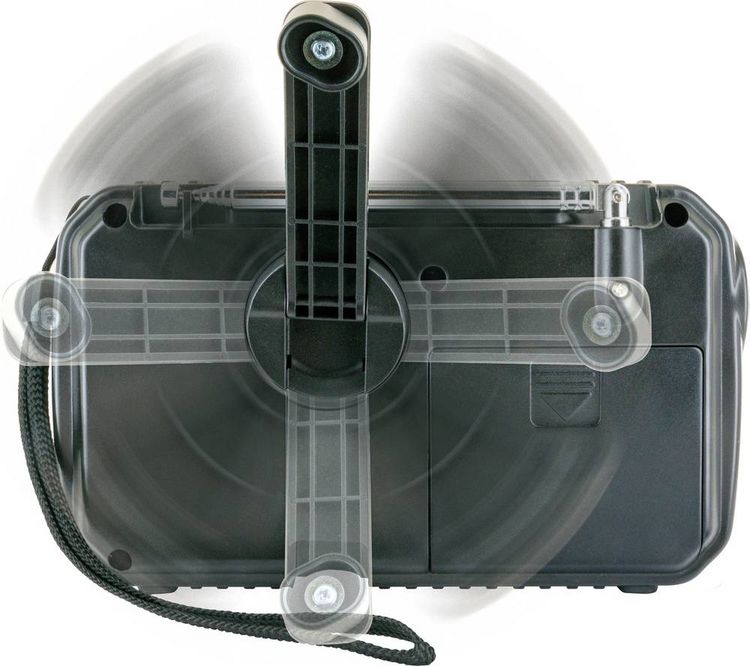 Produktbild: Schwaiger Outdoorradio UKW, AM, FM Handkurbel, Solarpanel, spritzwassergesch&uuml;tzt, sto&szlig;fest, Taschenlampe Gelb, Schwarz