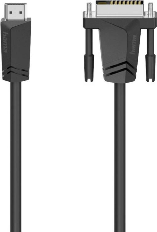 Produktbild: Hama HDMI / DVI Adapterkabel HDMI-A Stecker, DVI-D 18+1pol. Stecker 1.50 m Schwarz 00205018 HDMI-Kabel