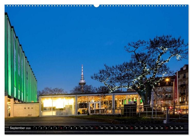 Produktbild: Mannheim Modern. Zeitgen&ouml;ssische Architektur in der Quadratestadt. (hochwertiger Premium Wandkalender 2026 DIN A2 quer), Kunstdruck in Hochglanz