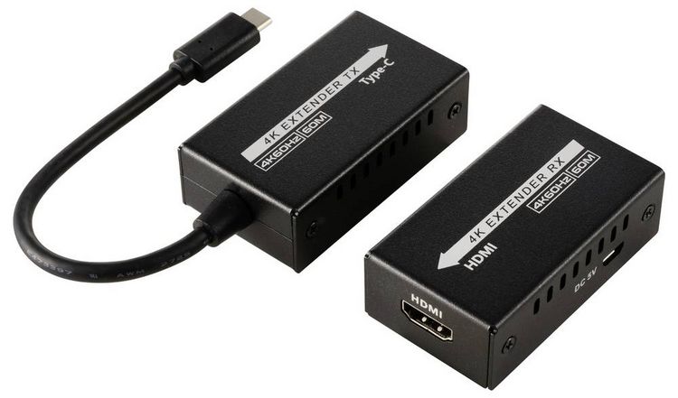Produktbild: SpeaKa Professional SP-TPCE-500 USB-C&reg; (DP Alt Mode) HDMI Extender &uuml;ber Netzwerkkabel RJ45 60 m