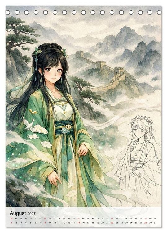 Produktbild: Anime Weltreise (Tischkalender 2027 DIN A5 hoch), CALVENDO Monatskalender