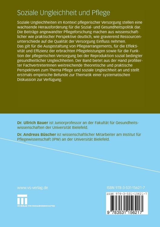 Soziale Ungleichheit und Pflege