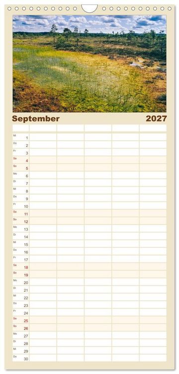 Produktbild: Familienplaner 2027 - Finnlands raue Sch&ouml;nheit mit 5 Spalten (Wandkalender, 21 x 45 cm) CALVENDO
