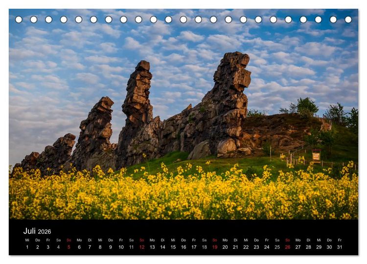 Produktbild: Teufelsmauer Harz (Tischkalender 2026 DIN A5 quer), CALVENDO Monatskalender
