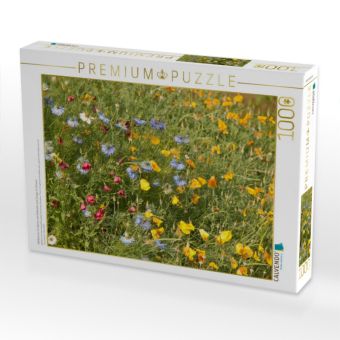 Produktbild: CALVENDO Puzzle Wildblumen f&uuml;r Bienen mit Goldmohn und Junger im Gr&uuml;nen | 1000 Teile Lege-Gr&ouml;&szlig;e 64x48cm Foto-Puzzle f&uuml;r gl&uuml;ckliche Stunden