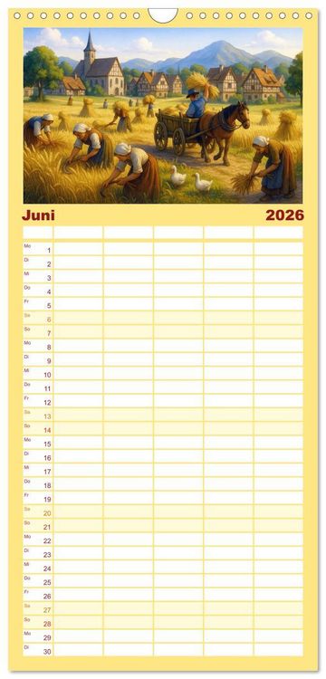 Produktbild: Familienplaner 2026 - Farbenfrohes Mittelalter mit 5 Spalten (Wandkalender, 21 x 45 cm) CALVENDO
