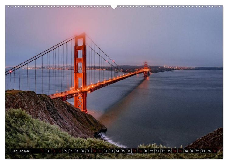 Produktbild: San Francisco Moments (hochwertiger Premium Wandkalender 2026 DIN A2 quer), Kunstdruck in Hochglanz