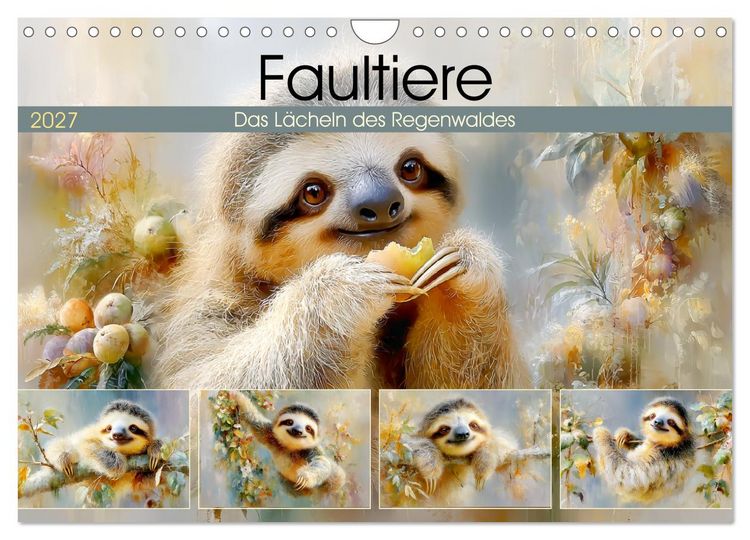 Produktbild: Faultiere. Das L&auml;cheln des Regenwaldes (Wandkalender 2027 DIN A4 quer), CALVENDO Monatskalender