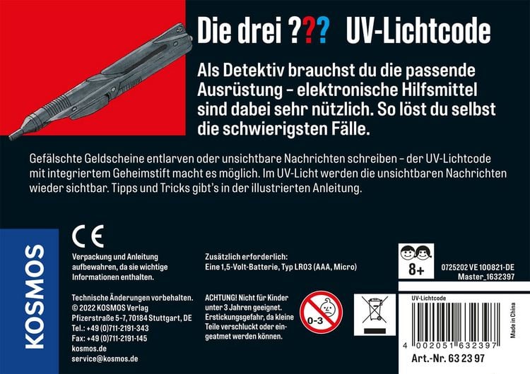 Produktbild: Die drei ??? UV-Lichtcode (gr. Dose)