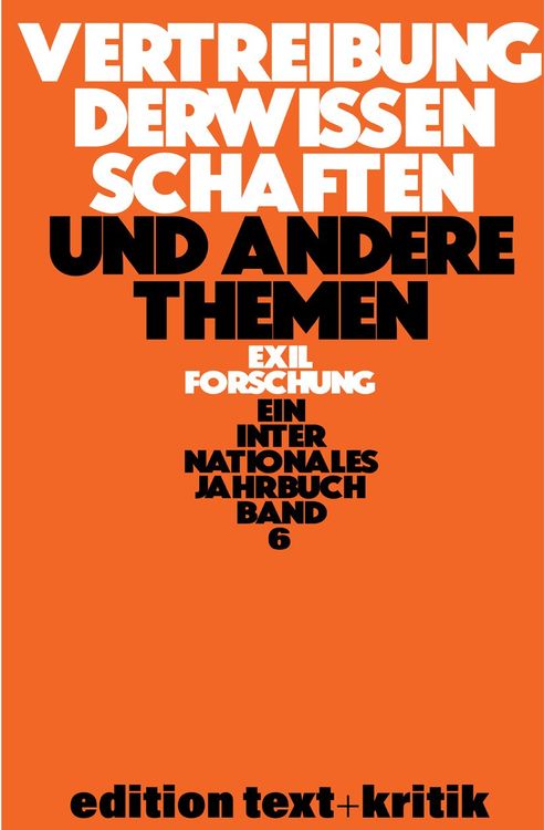 Produktbild: Vertreibung der Wissenschaften und andere Themen