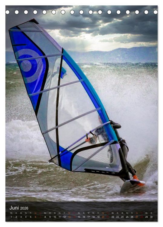Produktbild: Windsurfing - Wind und Wellen (Tischkalender 2026 DIN A5 hoch), CALVENDO Monatskalender