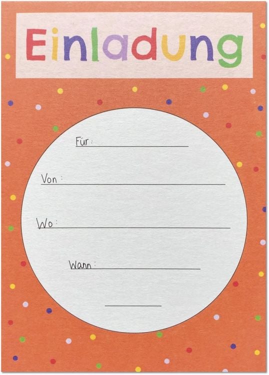 Produktbild: KEITCARDS Einladungskarte Orange, Karte f&uuml;r Einladung, Geburtstag, 1 St&uuml;ck