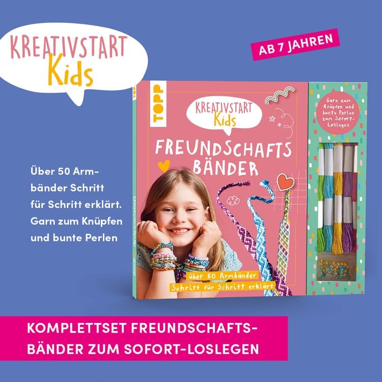 Kreativstart Kids Freundschaftsbänder. Anleitungsbuch und Material