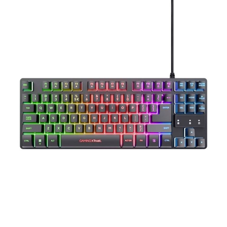 Produktbild: Trust GXT794 Kabelgebunden, Bluetooth&reg; Gaming-Tastatur, Maus-Set Beleuchtet Deutsch, QWERTZ Schwarz