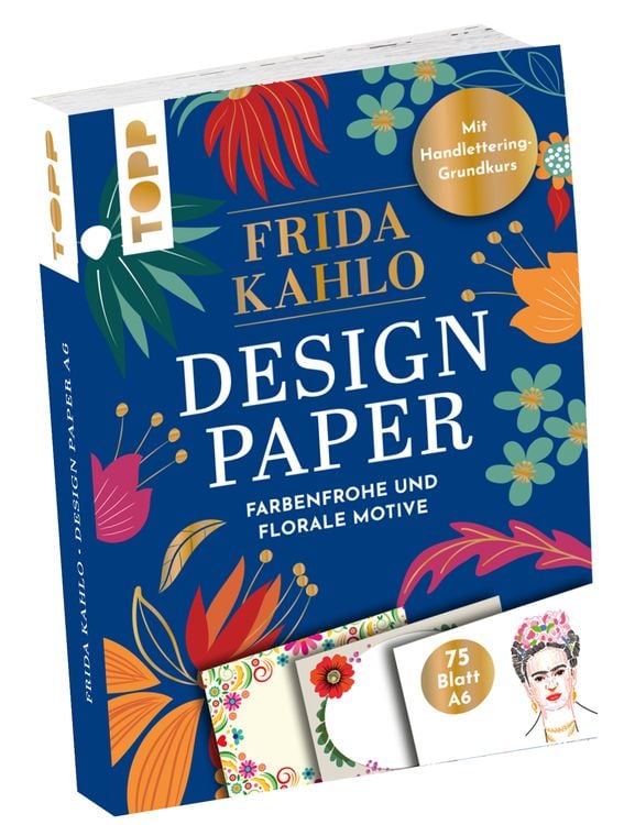 Produktbild: Design Paper Frida Kahlo DIN A6. Mit Handlettering-Grundkurs