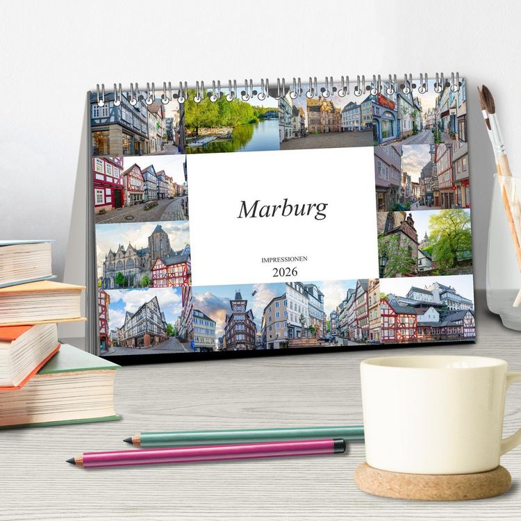 Produktbild: Marburg Impressionen (Tischkalender 2026 DIN A5 quer), CALVENDO Monatskalender