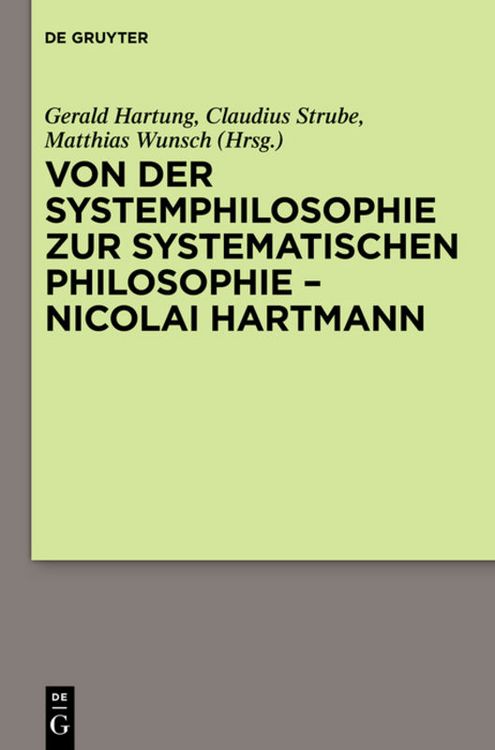 Produktbild: Von der Systemphilosophie zur systematischen Philosophie - Nicolai Hartmann