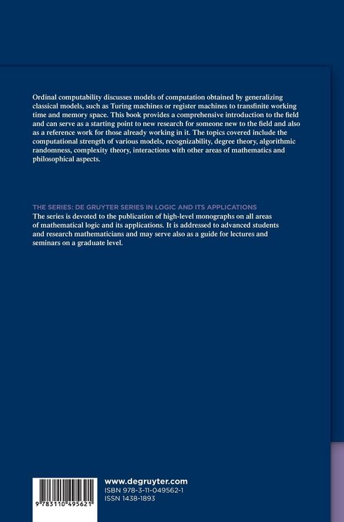 Produktbild: Ordinal Computability