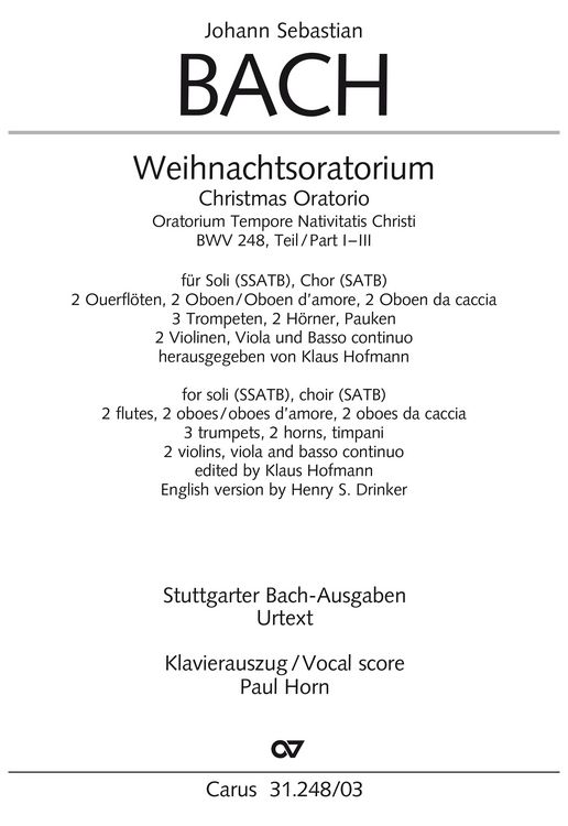 Produktbild: Weihnachtsoratorium (Klavierauszug deutsch/englisch)