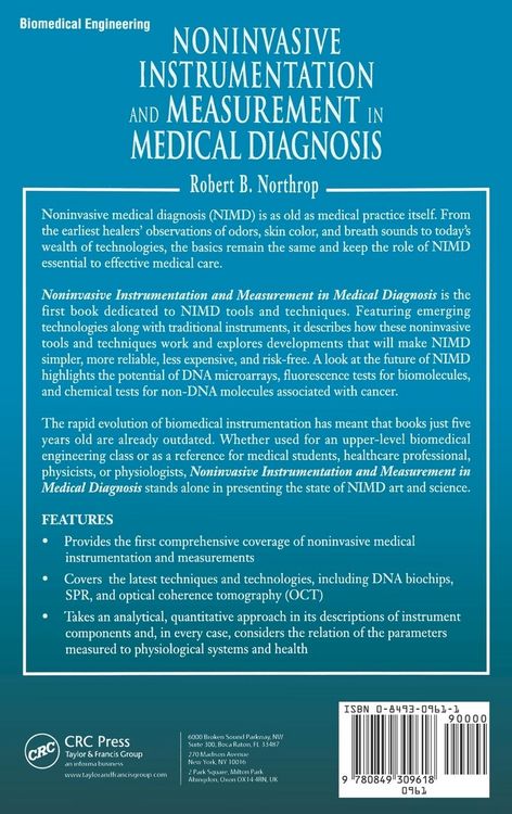 Produktbild: Noninvasive Instrumentation and Measurement in Medical Diagnosis