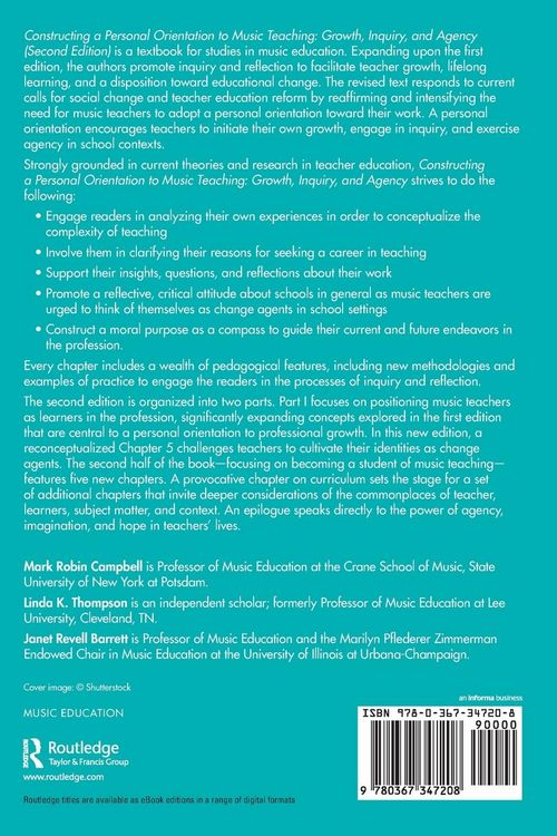 Produktbild: Constructing a Personal Orientation to Music Teaching