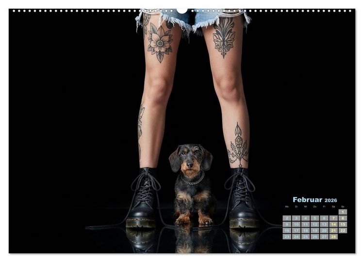 Produktbild: Starke M&auml;dels - Rauhaardackel (Wandkalender 2026 DIN A2 quer), CALVENDO Monatskalender